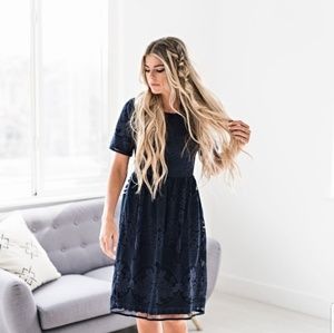 Midnight Blues Lace Dress